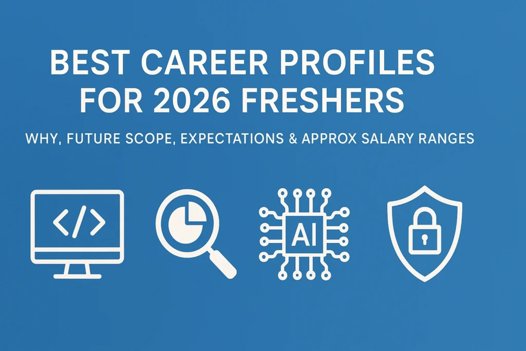 Best Career Profiles for 2026 Freshers: Why They Matter, Future Scope, Industry Expectations & Approx Global Salary Ranges Career 2026 1024x683
