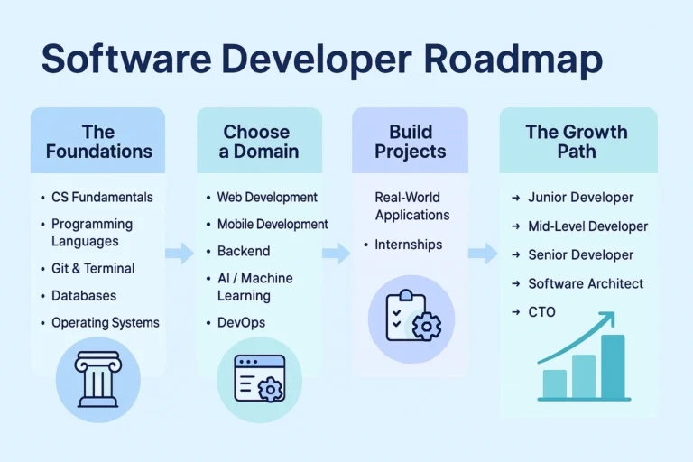 Start Your Developer Career in 2025: A Practical Roadmap to a High-Growth Tech Job Growth Plan 768x512